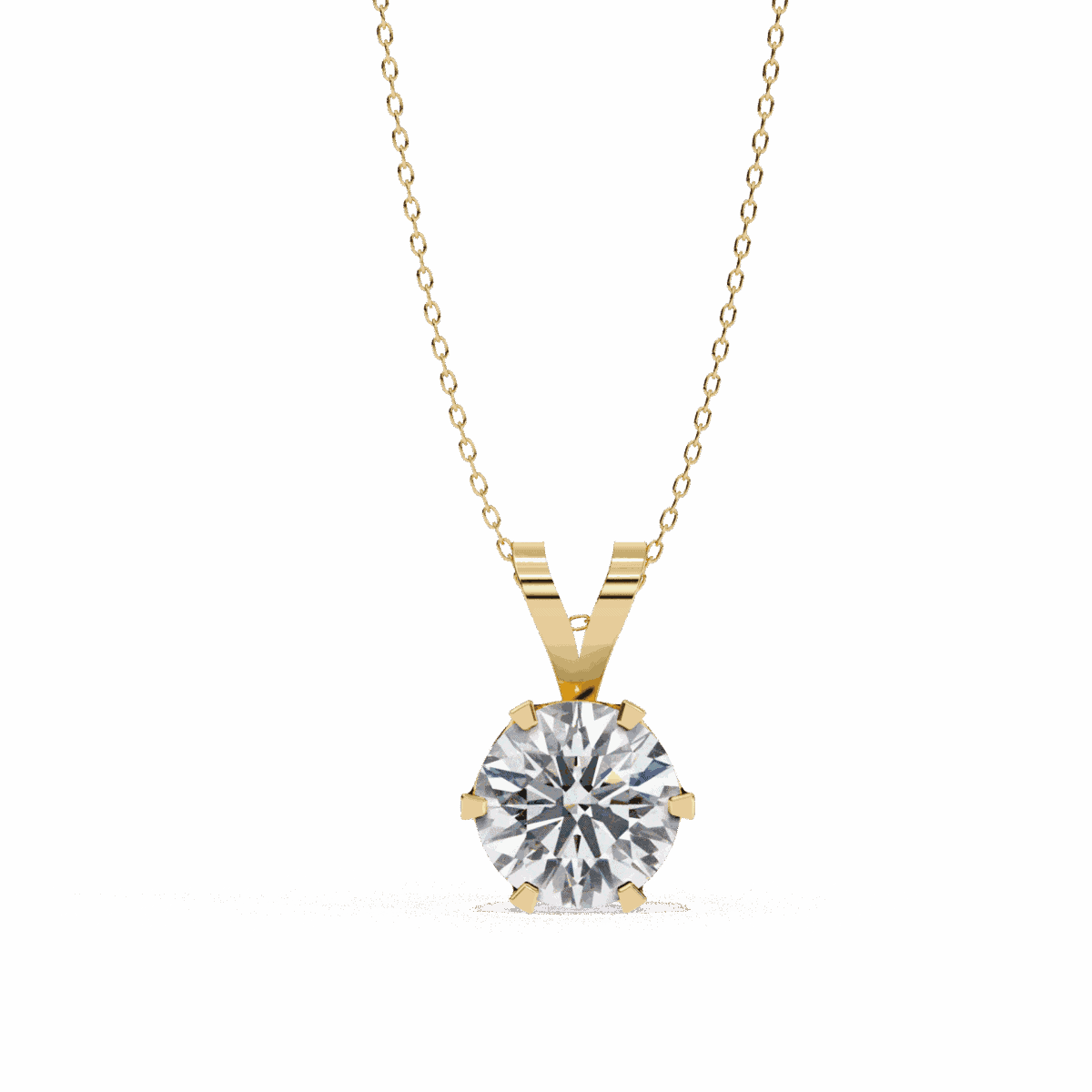 2 Carat SixProng Round Solitaire Pendant  Image 4
