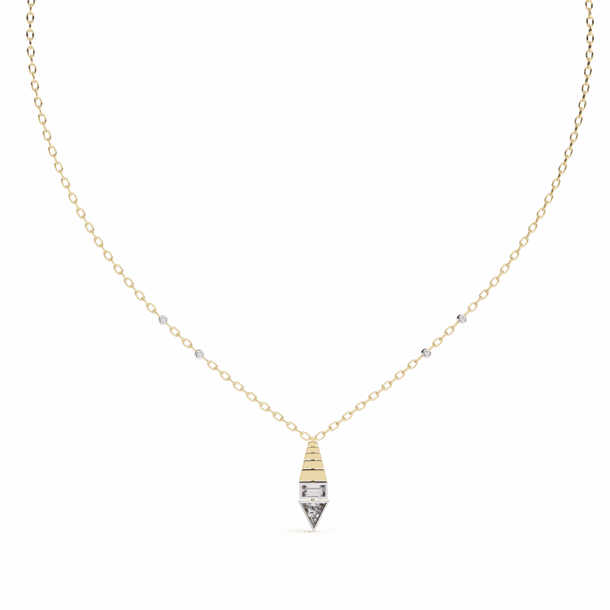 0.6 Carat Trinity Diamond Pendant  Round, Triangle & Baguette  Image 7