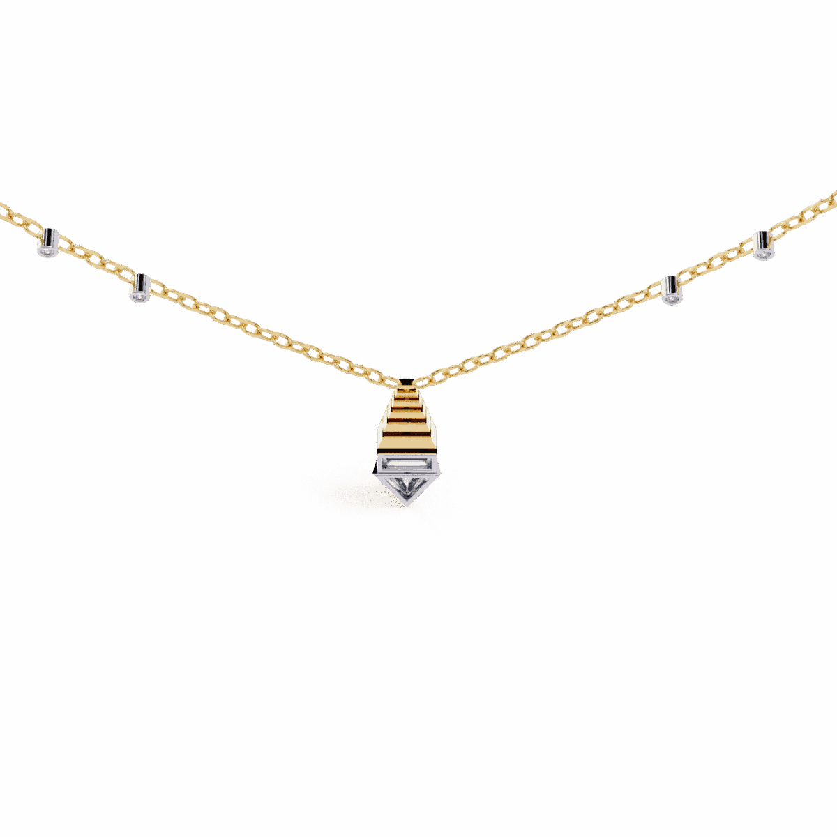 0.6 Carat Trinity Diamond Pendant  Round, Triangle & Baguette  Image 10