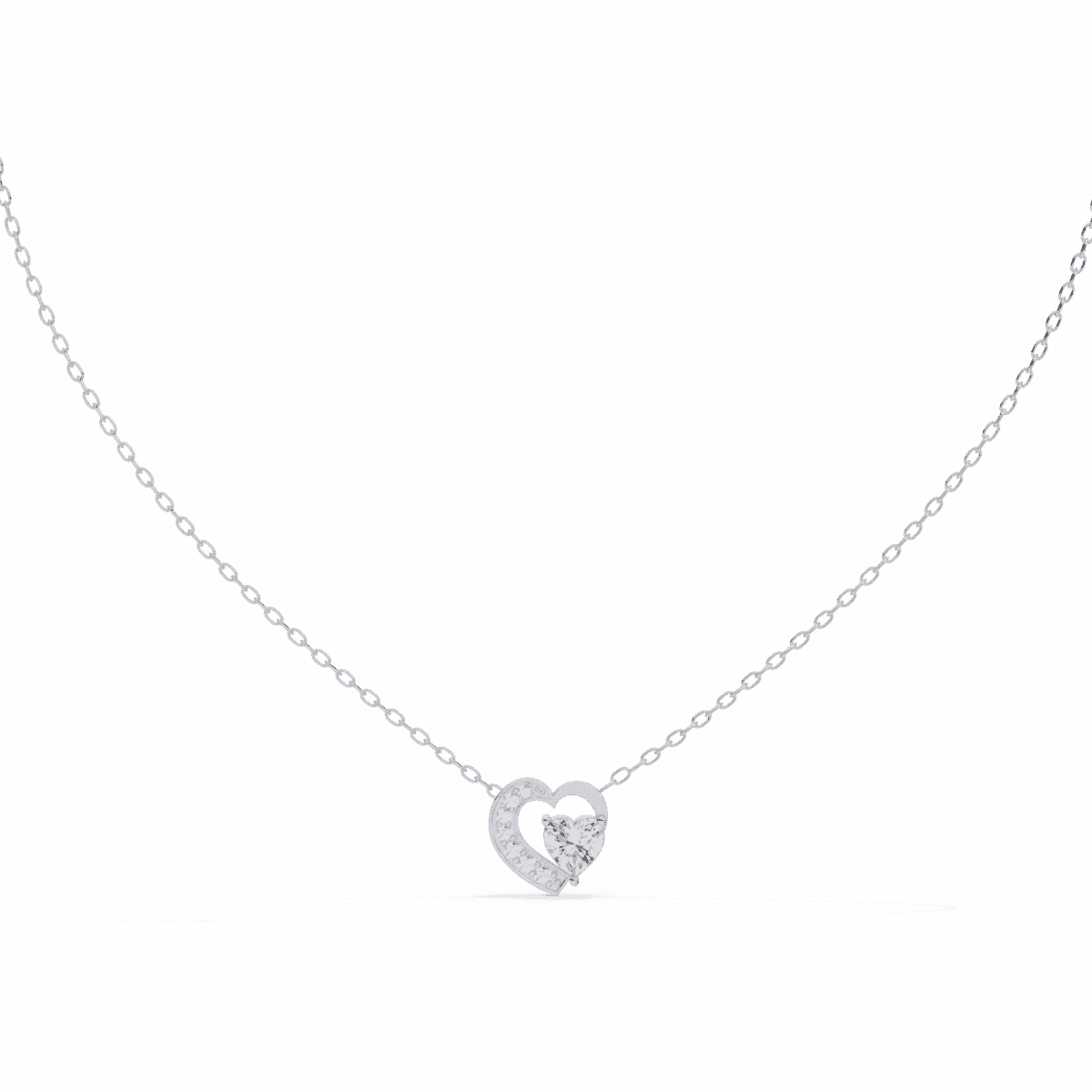 0.9 Carat Heart Cluster Diamond Pendant  Image 1