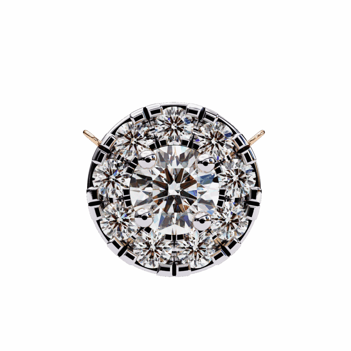 0.2 Carat Double Halo Diamond Pendant  Image 5