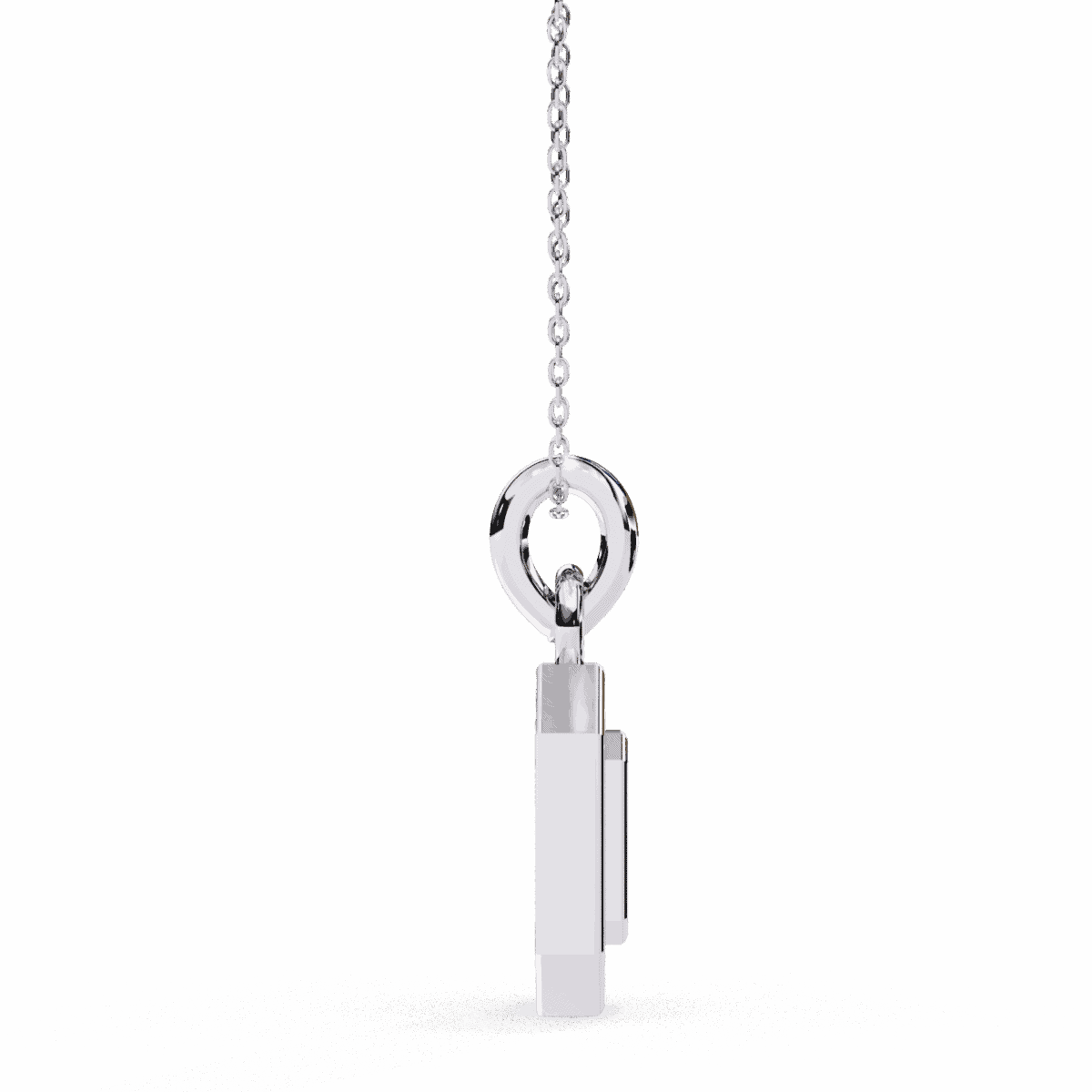 0.2 Carat Octagon Halo Emerald Pendant  Image 3