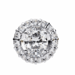 1 Carat Oval Halo Diamond Pendant - Image 2