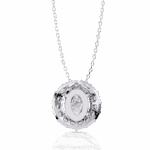 1 Carat Oval Halo Diamond Pendant - Image 3
