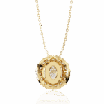 1 Carat Oval Halo Diamond Pendant - Image 4