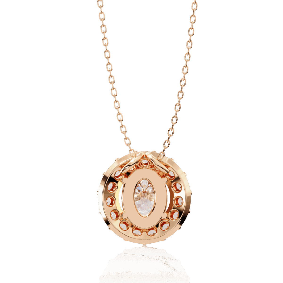 1 Carat Oval Halo Diamond Pendant  Image 6