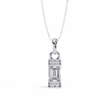 1 Carat Emerald Half-Halo Diamond Pendant