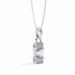 1 Carat Emerald Half-Halo Diamond Pendant - Image 3