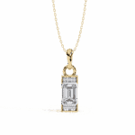 1 Carat Emerald Half-Halo Diamond Pendant - Image 6