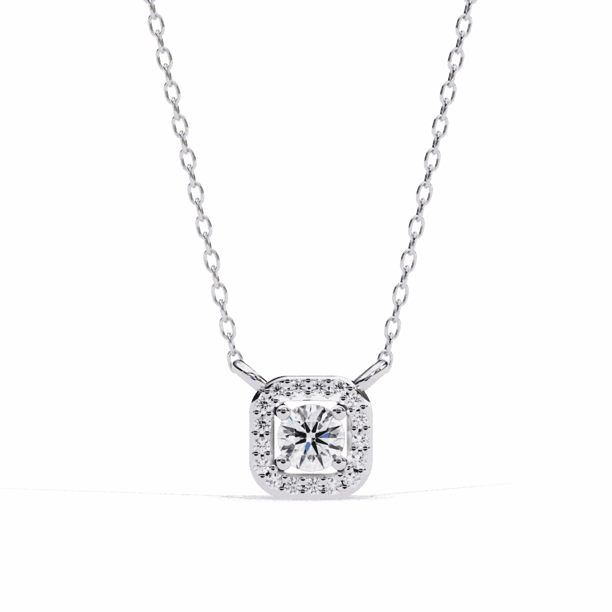 0.3 Carat Round MicroHalo Diamond Pendant  Image 1