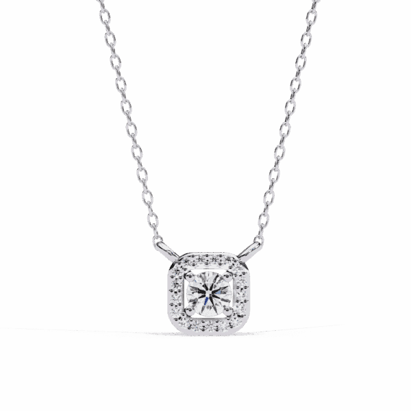 0.3 Carat Round Micro-Halo Diamond Pendant