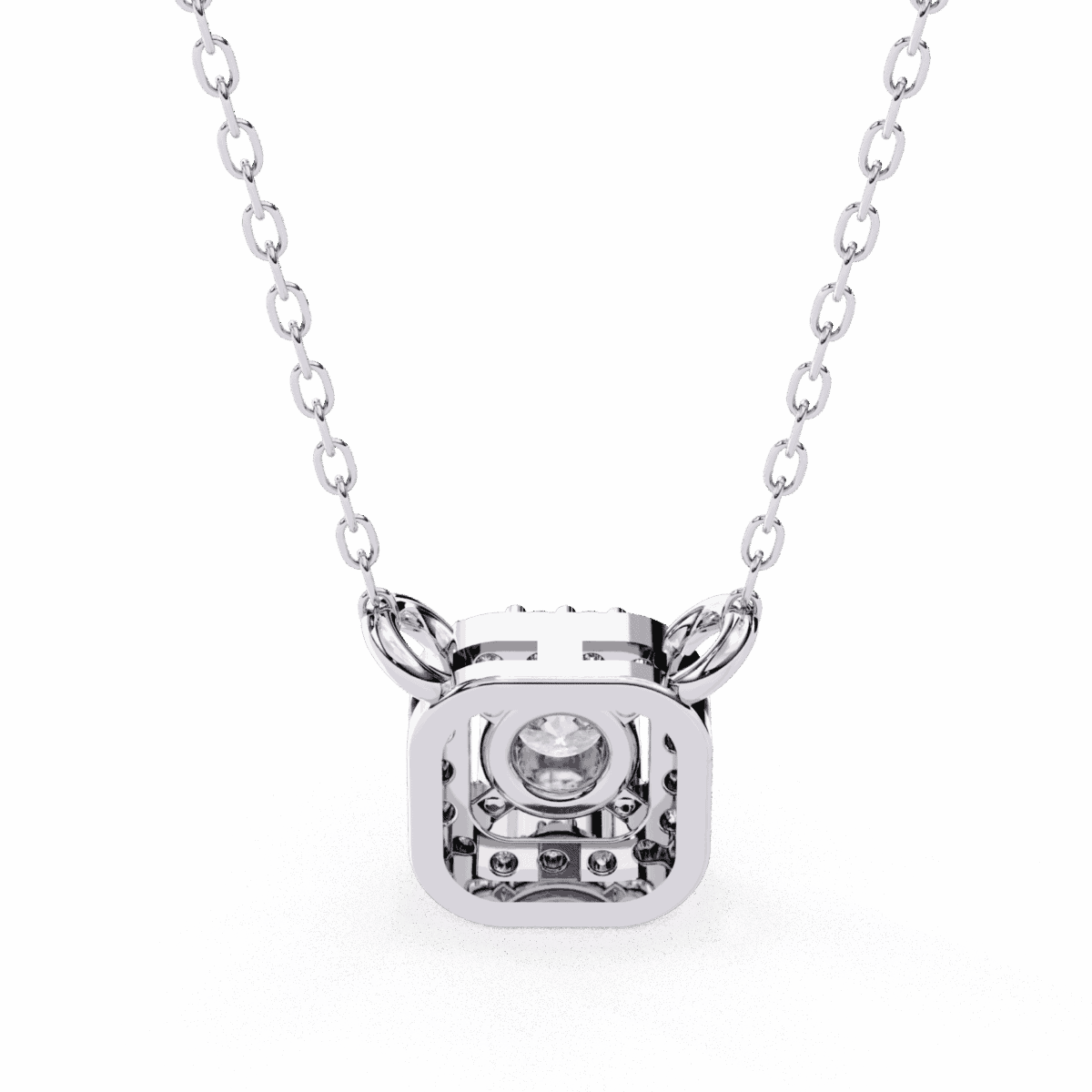 0.3 Carat Round MicroHalo Diamond Pendant  Image 3