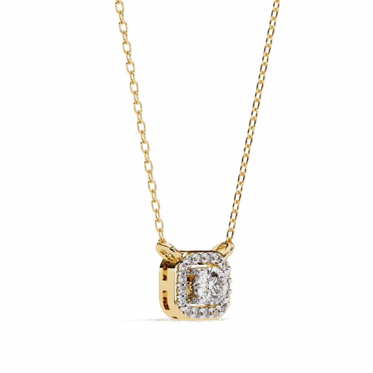 0.3 Carat Round MicroHalo Diamond Pendant  Image 8