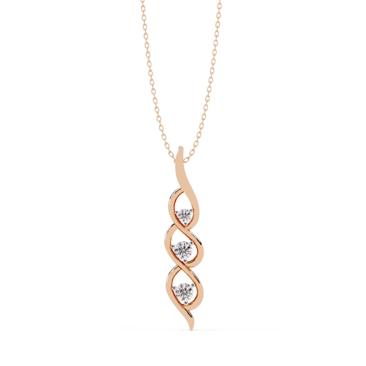 0.2 Carat Spiral Drop Diamond Pendant  Image 7