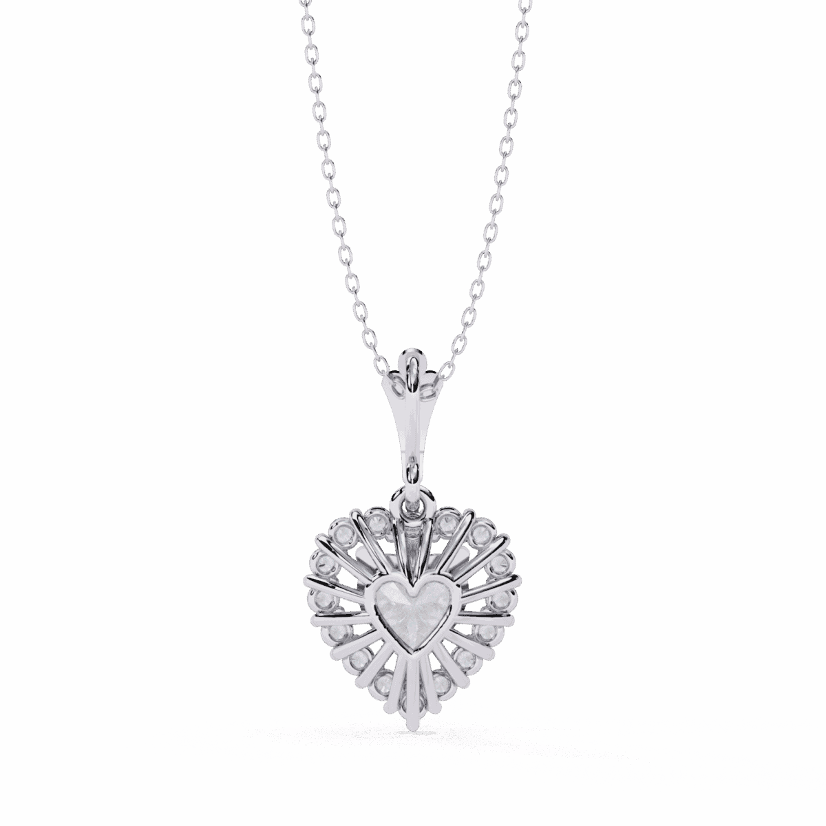 0.9 Carat Heart Halo Diamond Pendant  Image 2