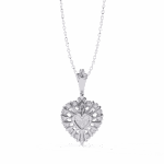 0.9 Carat Heart Halo Diamond Pendant - Image 2