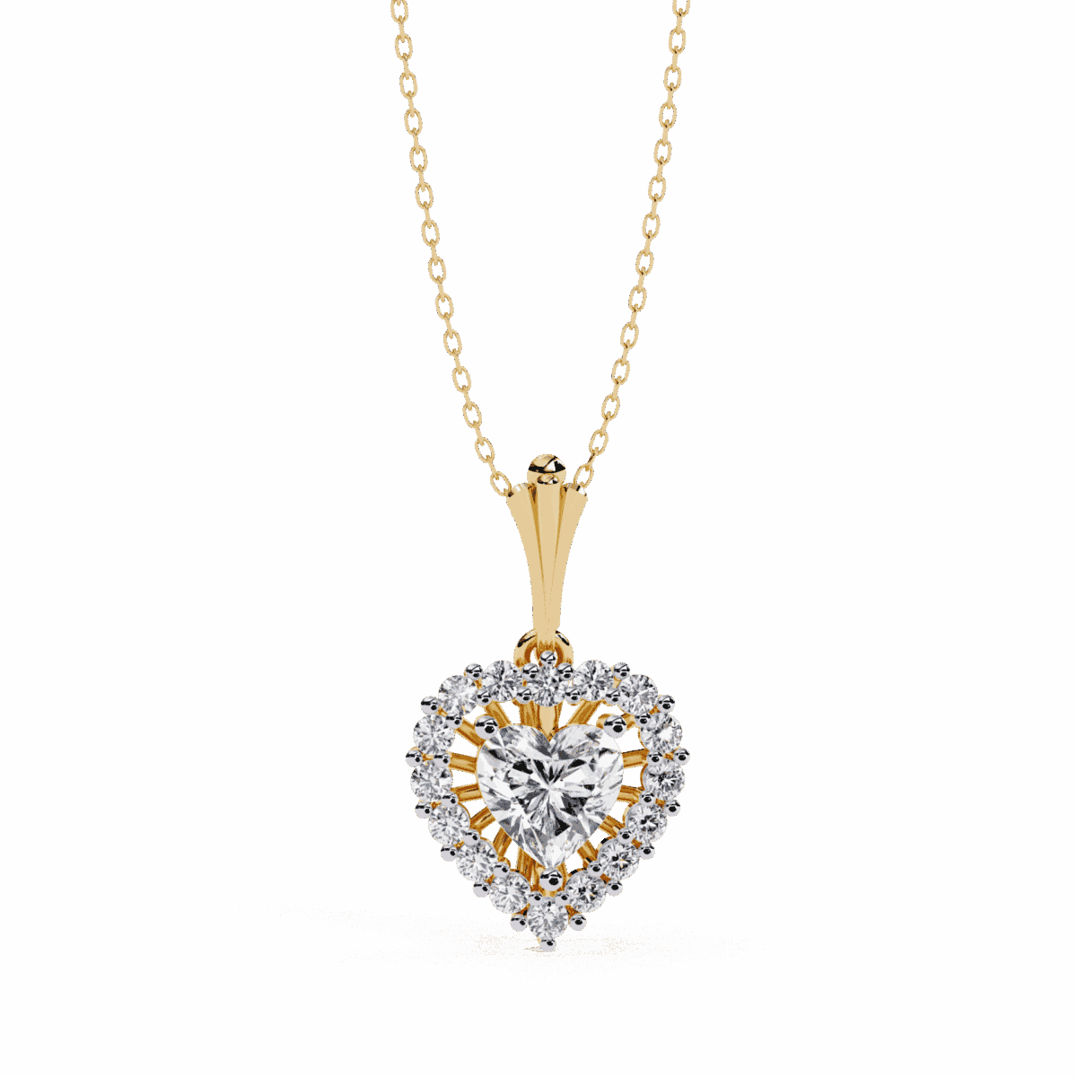 0.9 Carat Heart Halo Diamond Pendant  Image 3