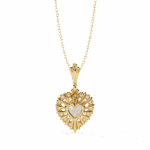 0.9 Carat Heart Halo Diamond Pendant - Image 4