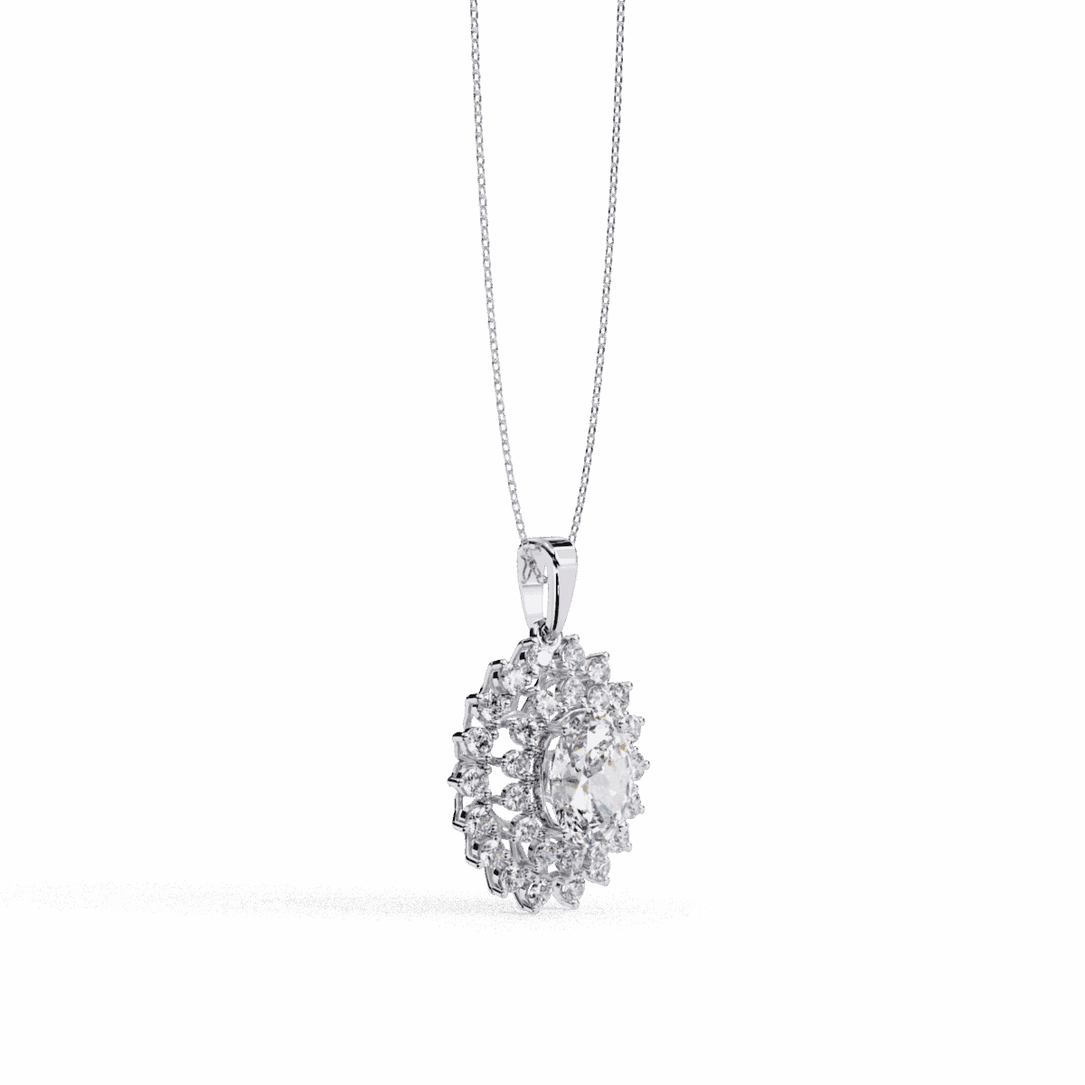 3.5 Carat Double Halo Diamond Pendant  Image 2