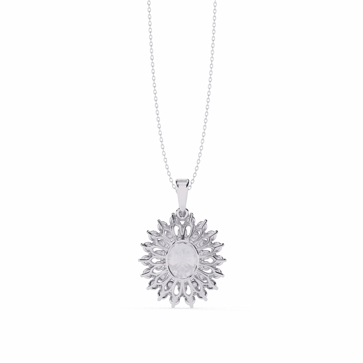 3.5 Carat Double Halo Diamond Pendant  Image 3