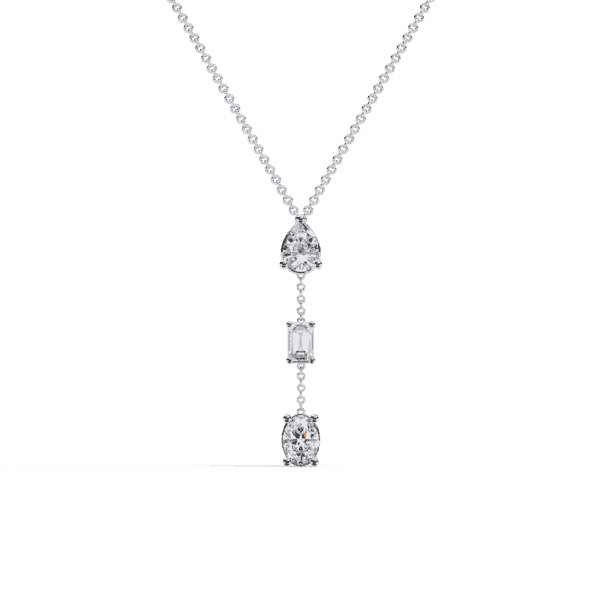 1.5 Carat Multi-Cut Cascade Pendant - Oval, Pear & Emerald