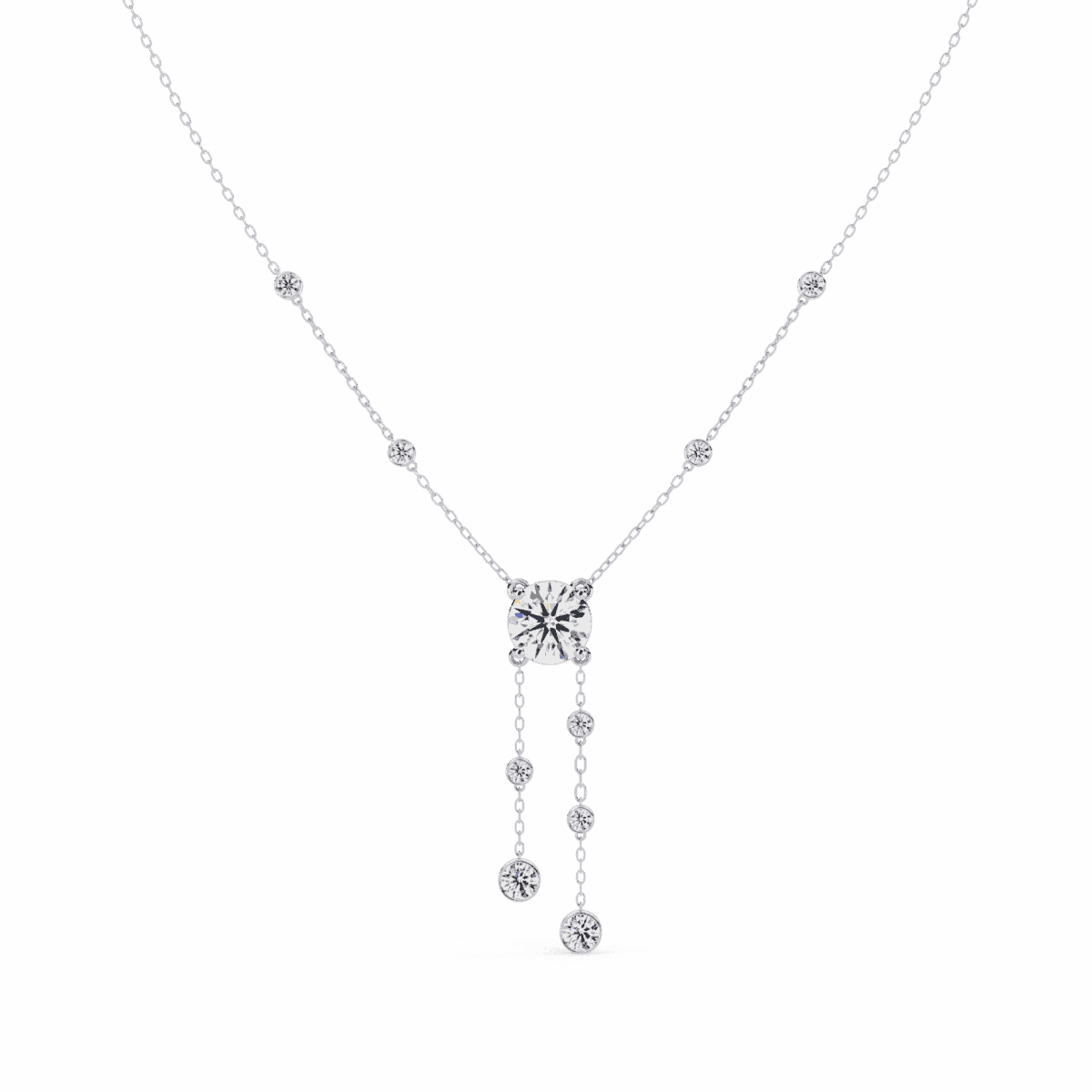 0.7 Carat Triple Round Drop Diamond Pendant  Image 1