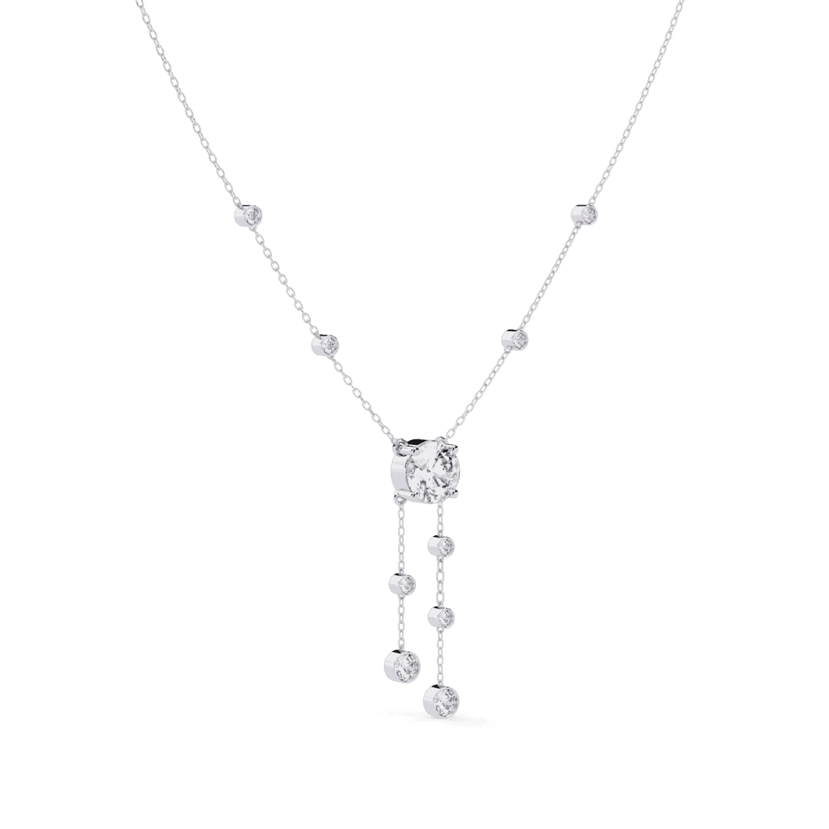 0.7 Carat Triple Round Drop Diamond Pendant  Image 2