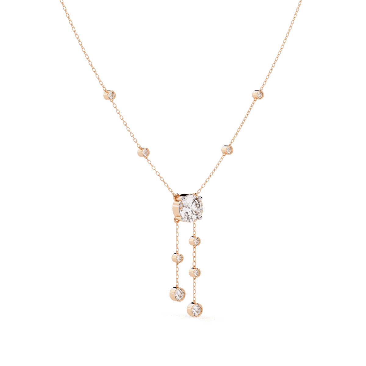 0.7 Carat Triple Round Drop Diamond Pendant  Image 10